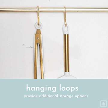 White and Gold Cooking Utensils with Holder - 18 PC Gold Kitchen Utensils Set Includes White Cooking Utensils, Gold Utensil Holder, White & Gold Measuring Cups and Spoons - Gold Kitchen Accessories