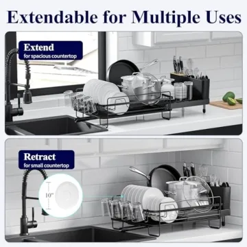 Expandable Kitsure Dish Drying Rack for Kitchen
