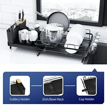 Expandable Kitsure Dish Drying Rack for Kitchen