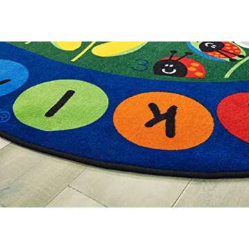 Colorful Ladybug Circletime Classroom Counting Rug for Kids