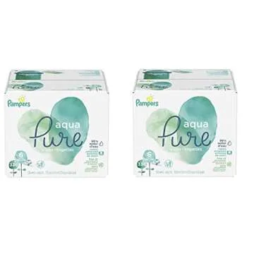 Pampers Aqua Pure 6X Pop-Top Sensitive Water Baby Wipes, 672 Count