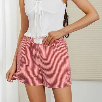 Women’s Y2K Striped Boxer Shorts for Summer Sleepwear