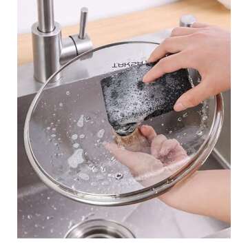 Spunspon 12 - Pack Non-Scratch Scrub Sponges - Sponges for Dishes and Washing Dishes, Cleaning Sponges for Kitchen Home and More（Black）