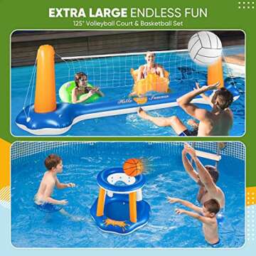 Ultimate Pool Volleyball Set & Basketball Hoop for Summer Fun