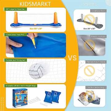 Inflatable Pool Volleyball Set & Basketball Hoop