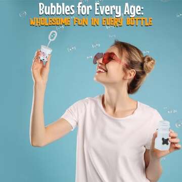 Fun Express Barnyard Bubble Bottles (Set of 12) Farm Animal Designs Include Horse, Sheep, Pig and Cow - VBS Vacation Bible School Supplies/Decor