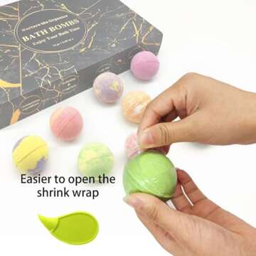 Bath Bombs for Women Gift. Self Care Kit. Relaxing Bath Bomb Set. Essential Oils Bath for Moisturizing Dry Skin, Relaxing & Moisturizing
