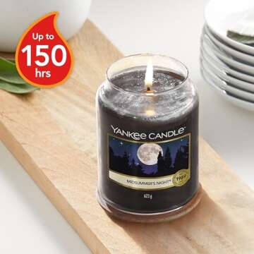 Yankee Candle Scented Candle | Midsummer's Night Large Jar Candle | Long Burning Candles: up to 150 Hours