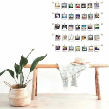 BIZYAC Hanging Photo Display - Eco-Friendly Wall Decor