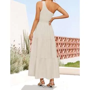 ZESICA One Shoulder Floral Midi Dress for Summer Style