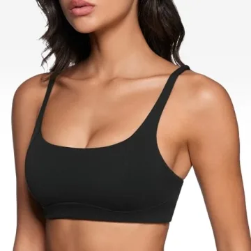 INGIA Women's Square Scoop Neck Sports Bra - Low Impact Yoga