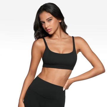 INGIA Women's Square Scoop Neck Sports Bra - Low Impact Yoga