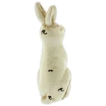 The Bridge Collection Distressed White Ceramic Rabbit Figurine- White Ceramic Bunny Home Decor- Ceramic Figurines Decorations- Small Rabbit Figurine and Statue- Decorative Bunny for Home Decor