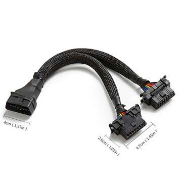 bbfly-B6 OBD2 Splitter 16 Pin Extension Cable Adapter