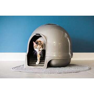Petmate Booda Clean Step Cat Litter Box Dome - Eco-Friendly Design in Pearl White