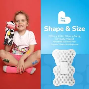 BioSwiss Bandages, Gummy Bear Shaped Self Adhesive Bandage, Latex Free Sterile Wound Care, Fun First Aid Kit Supplies for Kids, 24 Count