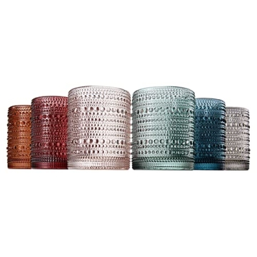 Khen Vintage Hobnail Tumbler Glasses Set of 6 Elegant 11 OZ