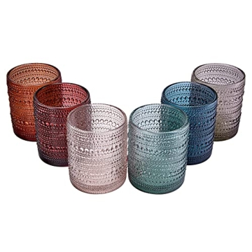 Khen Vintage Hobnail Tumbler Glasses Set of 6 Elegant 11 OZ