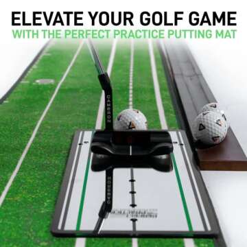 Indoor Golf Putting Mat with Alignment Mirror - Perfect Gift