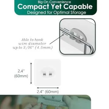 Jovware Adhesive Shower Caddy Strong Hooks for Organization