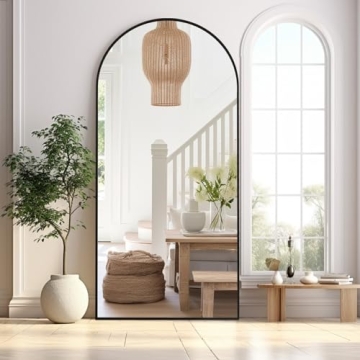 ZHUNFA Elegant Black Arched Full Length Mirror