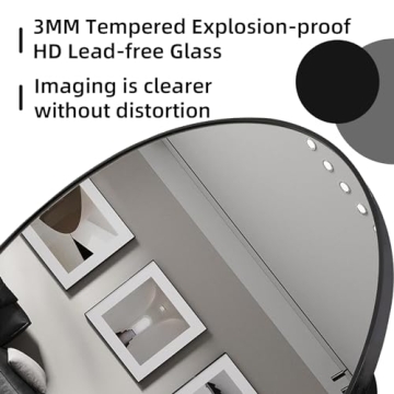 ZHUNFA Elegant Black Arched Full Length Mirror