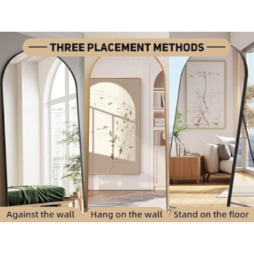 ZHUNFA Elegant Black Arched Full Length Mirror