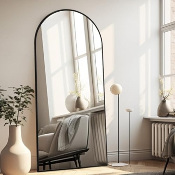 ZHUNFA Elegant Black Arched Full Length Mirror