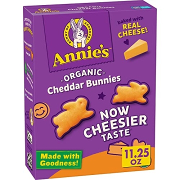 Annie's Organic Cheddar Bunnies - Healthy Snack Crackers 11.25 oz