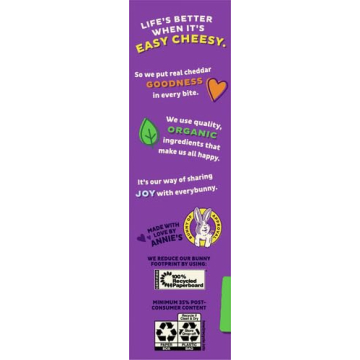 Annie's Organic Cheddar Bunnies - Healthy Snack Crackers 11.25 oz