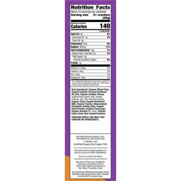 Annie's Organic Cheddar Bunnies - Healthy Snack Crackers 11.25 oz