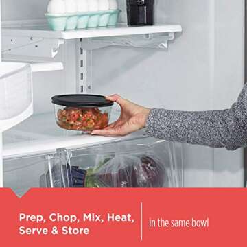 BLACK+DECKER EHC3002B 4-Cup Glass Bowl Electric Chopper: Chop, Serve, & Store, Black