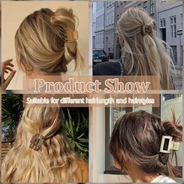 Giesiery 8 Pack Hair Claw Clips for Thin Hair