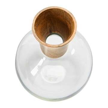 Creative Co-Op Elegant Glass & Mango Wood Decanter