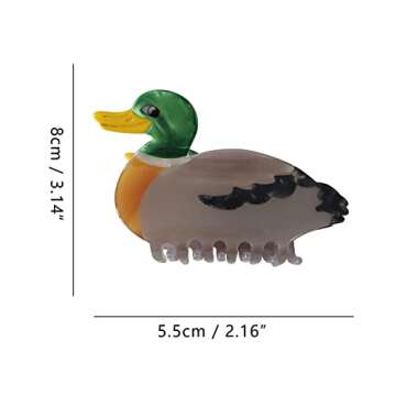 OMG Decor Duck Claw Clip,Acetate Hair Clips,Small Claw Clips for Women