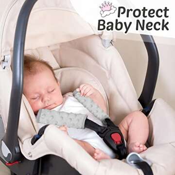 Comfortable Baby Car Seat Strap Covers in Three Colors