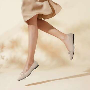 Stylish TINGRISE Bow Knit Ballet Flats for Women