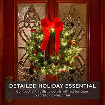 Best 30in Pre-Lit Battery Christmas Wreath to Enhance Decor