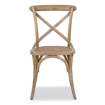 EdgeMod Cafton Crossback Chair Set of 2 in Weathered Oak