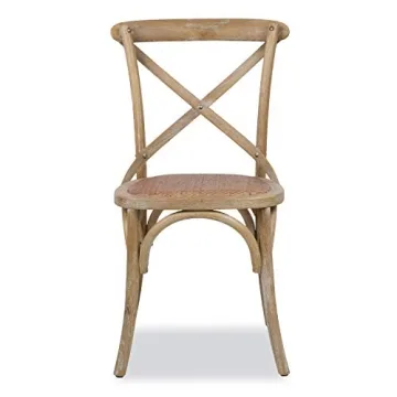 EdgeMod Cafton Crossback Chair Set of 2 in Weathered Oak