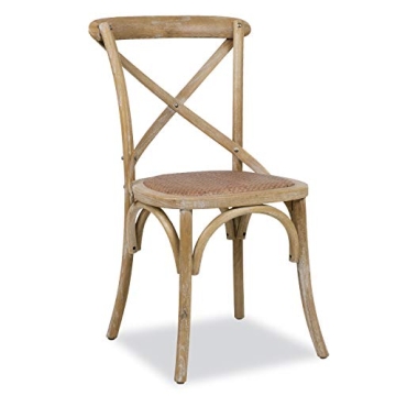EdgeMod Cafton Crossback Chair Set of 2 in Weathered Oak