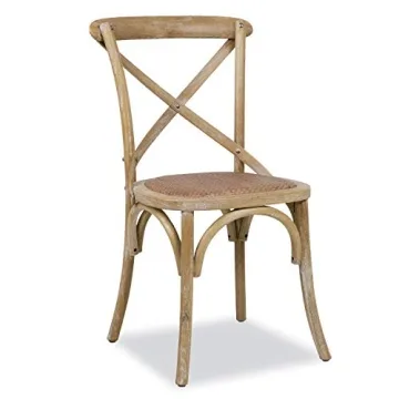 EdgeMod Cafton Crossback Chair Set of 2 in Weathered Oak