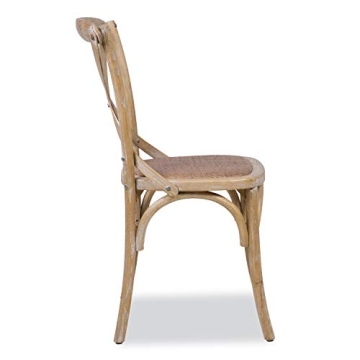 EdgeMod Cafton Crossback Chair Set of 2 in Weathered Oak