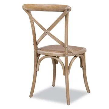 EdgeMod Cafton Crossback Chair Set of 2 in Weathered Oak
