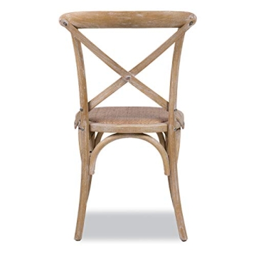 EdgeMod Cafton Crossback Chair Set of 2 in Weathered Oak