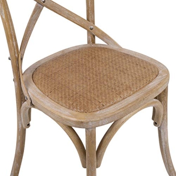 EdgeMod Cafton Crossback Chair Set of 2 in Weathered Oak