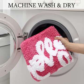 Hello Lovely Soft Preppy Bath Rug for Stylish Home