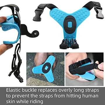 SUREWO Motorcycle Helmet Chin Strap Mount for GoPro Hero 13/12/11/10/9/8/7/(2018)/6/5 Black,DJI Osmo...