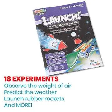 hand2mind Launch! Rocket Kids Science Kits, 18 STEM Experiments and Activities, Make Your Own Rocket, Solar System & Rocket Races | Educational Toys | STEM Authenticated