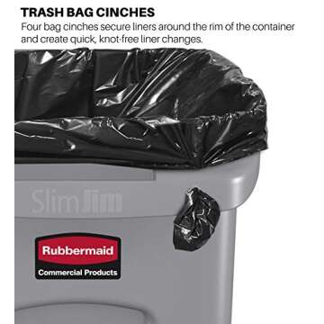 Rubbermaid Slim Jim 23 Gallon Recycling Bin - Green